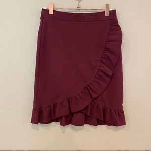 Loft ruffle wrap skirt